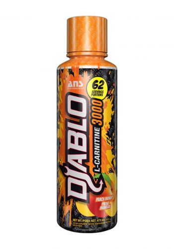 مكمل غذائي 473 مل بنكهة الخوخ والمانجو من اي ان اس Ans Diablo Carnitine 3000 Dietary Supplement - Peach Mango 
