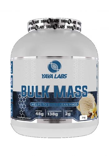 Yava Labs Bulk Mass Vanilla Ice Cream Food Supplement مكمل غذائي بنكهة ايس كريم الفانيليا 3 كغم من يافا لابس