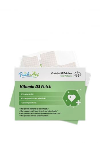 لصقات فيتامين د 3 وفيتامين ك 2 30 لصقة من باتش أيد Patch Aid Vitamin D3 And Vitamin K2 Patch