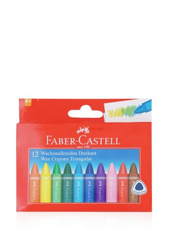 سيت أقلام تلوين باستيل  12 لون من فابر كاستل Faber-Castell Colors Triangular Wax Crayons