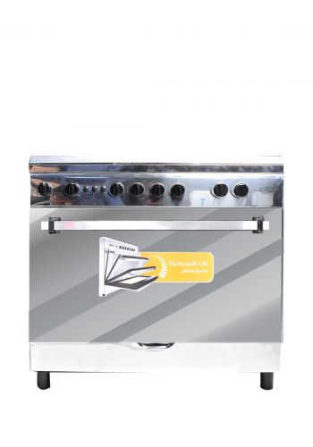 طباخ جامبو ستيل ذو باب هايدروليك خمس عيون 60*90سم من فريش Fresh gas cooker