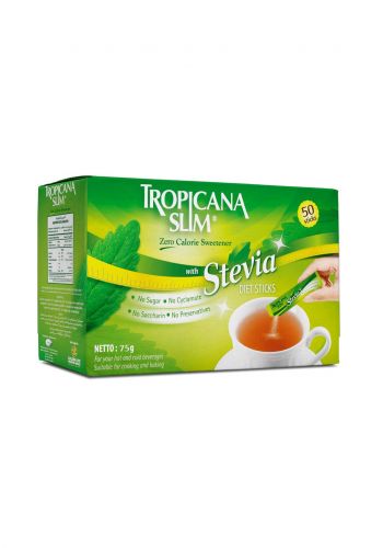 محلى ستيفيا من السعرات الحرارية 50 كيس من تروبيكانا Tropicana Slim Stevia Sweetener