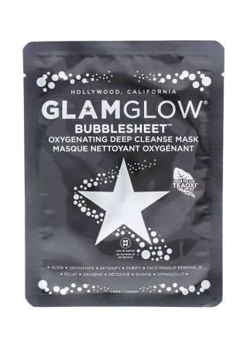 ماسك فقاعي لتنظيف البشرة من كلام كلو Glam glow Bubblesheet Oxygenating Deep Cleanse Mask