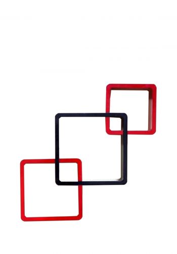 رف حائط ديكور لغُرف المعيشة  بشكل مربعات 3 رفوف Wooden Racks for Living Room 