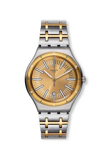 ساعة رجالية ذهبي وفضي اللون من سواج Swatch YWS410G Men's Watch 