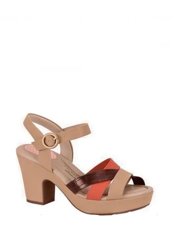   حذاء   نسائي كعب عالي طبي باللون  البيجي والبرتقالي من موداري Modare Women Sandal