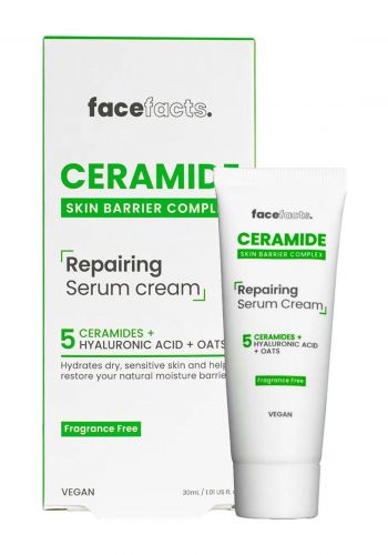 كريم ترطيب واصلاح الوجه للبشرة الجافة و الحساسة 30 مل من فيس فاكتس Face Facts Ceramide Repairing Serum Cream