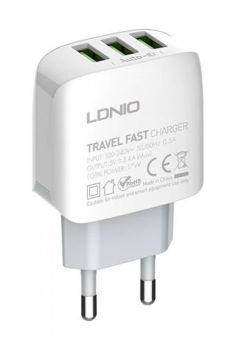 شاحنة جدارية بثلاث منافذ 17 واط Ldnio A3312 17W Fast Charger 