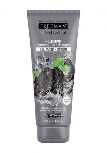 ماسك مقشر للبشرة 175 بخلاصة الفحم  والسكر الاسود مل من فريمان Freeman Charcoal Facial Mask And Scrup 