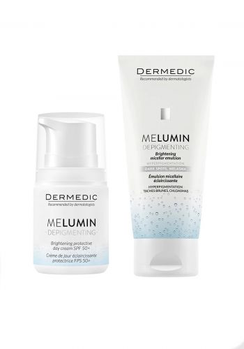 مجموعة العناية بالبشرة ( كريم نهاري SPF50 + غسول ) من ديرماديك Dermedic Day Cream SPF50 and Hyperpigmentation Dart Spots Melasma