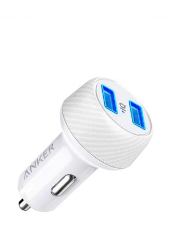 شاحن سيارة ثنائي المنفذ من انكر Anker Power Drive 2 Elite Car Charger 24W - White