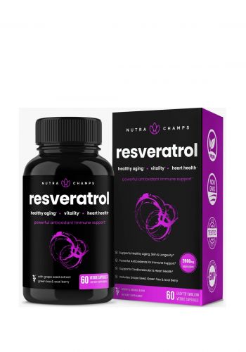 Nutra Champs Resveratrol 2000 Mg مكمل غذائي 60 كبسولة من نوترا تشامبس