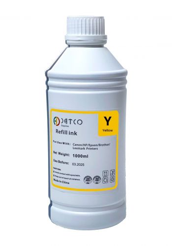 حبر طابعة ريفل 1000 مل لون اصفر  Datco Refill Ink ( Y )
