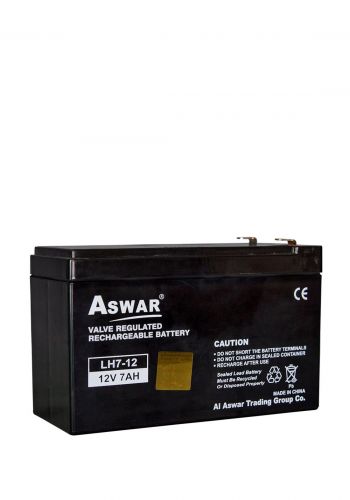 بطارية قابلة لأعادة الشحن 7 أمبير من أسوار Aswar AS-12V/7AH Valve Regulated Rechargeable Battery