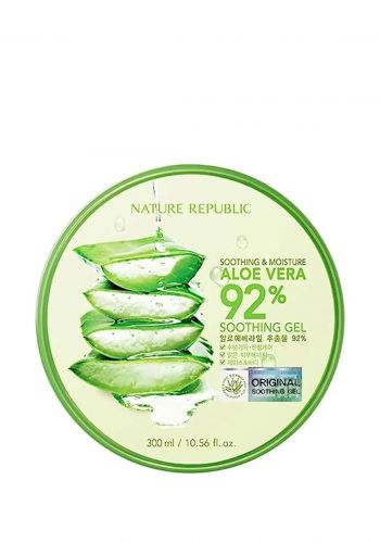 جل الصبار المرطب للبشرة 300 مل من نيتشر ريببلك Nature Republic Soothing & Moisture Aloe Vera 92% Soothing Gel 