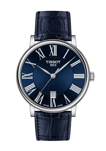 ساعة رجالية سير جلد نيلي اللون من تيسوت Tissot T1224101604300 Watch     