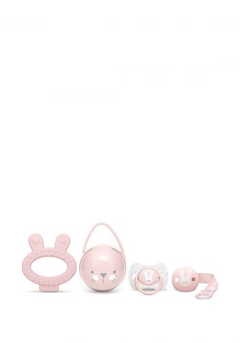 سيت لهاية وعضاضة اطفال 4 قطع من سوافينكس Suavinex HYGGE Baby Set