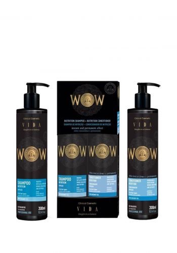 سيت شامبو وبلسم مغذي للشعر 300 مل من فيدا Vida Wow Shampoo Nutrition Conditioner