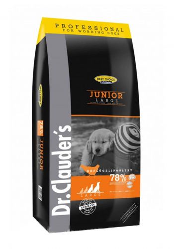 طعام جاف للكلاب الكبيرة  20 كغم من د.كلاودرز  Dr.Clauders Junior Large Dog Dry Food