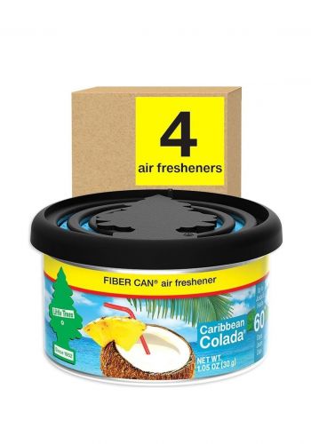 معطر هواء للسيارة   30 غرام من ليتل تريز  Little Trees Caribbean Colada Fiber Can Air Freshener Original 