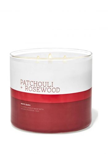 شمعة معطرة بثلاث فتلات 411 غم من باث اند بودي وركس Bath & Body Works Patchouli & Rosewood  