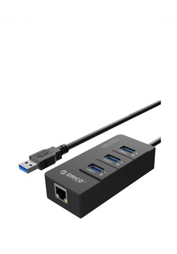 محول 3 في 1 من  اوريكو Orico HR01-U3 USB 3.0 HUB 3 Ports+Lan - Black