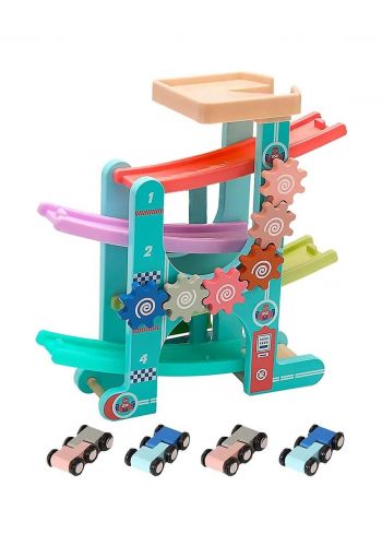 لعبة منحدر المرآب المنزلق للسيارات مع 4 سيارات Toy Ramp Garage Slider Track with 4 Cars