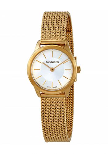 ساعة للنساء بسوار فولاذي ذهبية اللون من كالفن كلاين Calvin Klein K3M23526 Ladies Watch  