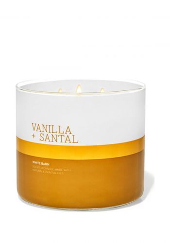شمعة معطرة بثلاث فتلات 411 غم من باث اند بودي وركس Bath & Body Works Vanilla & Santal  