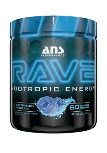 مكمل غذائي 252 غم بنكهة التوت من اي ان اس بيرفورمانس ANS Performance RAVE Nootropic Energy 