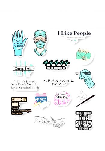 مجموعة ملصقات بشكل تخصص الجراحة الطبية surgeon stickers collection 