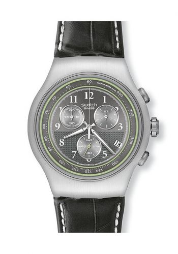 ساعة رجالية جلد سوداء اللون من سواج Swatch YOS424 Men's Watch 