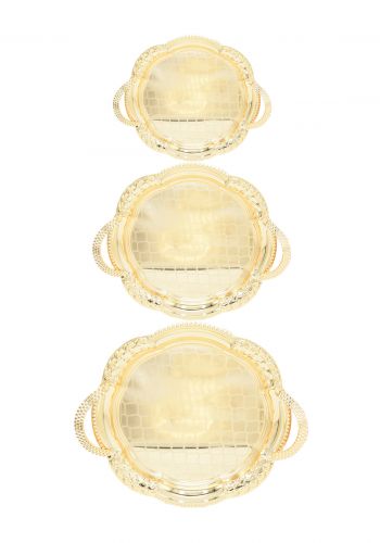 سيت صواني تقديم  3 قطع من ريفال  ذهبية اللون  3026-01