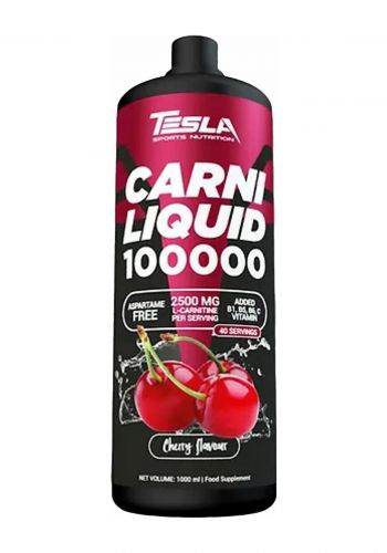 مكمل غذائي بنكهة الكرز 1000 مل من تيسلا Tesla Carni Liquid 100000 Food Supplement - Cherry
