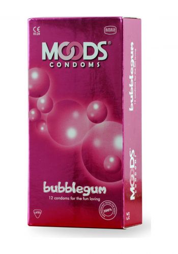 واقي ذكري بنكهة العلكة 12 قطعة من مودس Moods Condoms Bubblegum
