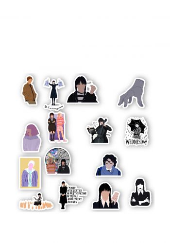 مجموعة ستكرات مسلسل ونزداي 15 قطعة Wednesday series stickers collection