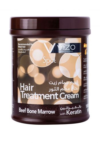 كريم حمام زيت معالج للشعر بنخاع عظم الثور والكيراتين 1000 مل من فيزو Vizo Spot Hair Treatment