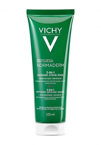 منظف للبشرة 3 في 1 ( 125 مل ) من فيشي Vichy Normaderm 3IN1 Scrub+Cleanser+Mask