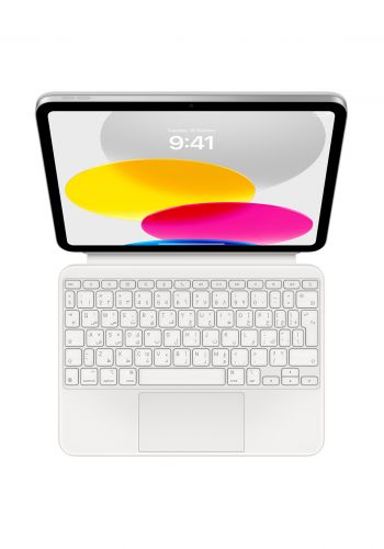 لوحة مفاتيح فوليو للآيباد  Apple MQDP3AB-A Magic Keyboard Folio for iPad 10th  Arabic - White