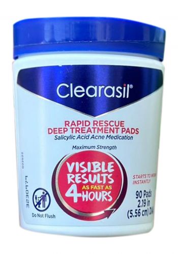 شرائح قطنية بحمض الساليسيليك لمعالجة حبوب الوجه والجسم 90 قطعة من كلريسال Clearsil Salicylic Acid Rapid Rescue Deep Treatment Acne Pads  