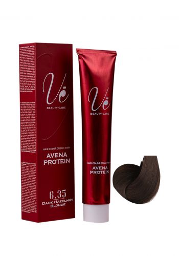 صبغة شعر مع اوكسجين لون  اشقر بندقي غامق رقم ( 6.35 ) من في Ve Hair Color 6.35 Dark Hazelnut Blonde