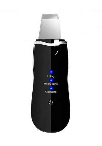جهاز تقشير البشرة اسود اللون Ultrasonic Shovel Facial Skin Scrubber