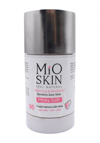 ستيك مفتح ومعطر لمناطق الحساسة 80 غم من ميو سكن Mio skin whitening & deodorant sensitive zone stik pinky sof