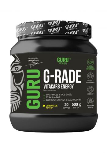Gurus Secrets G-Rade Vitacarb Energy مكمل غذائي بنكهة عصير الليمون 500غم من كروسيس سيكرت