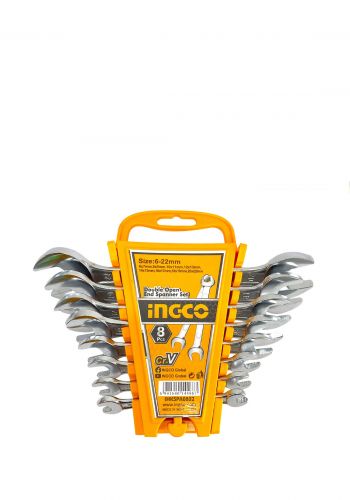 سيت سبانة كارت مفتوح 8 قطع من انجيكو Ingco IHKSPA0802 spanner set