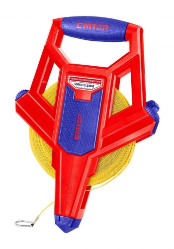 شريط قياس (فيتة ) قماش  50 متر × 12.5 ملم من إيمتوب EMTOP EMTP75001 Fibreglass Measuring Tape 