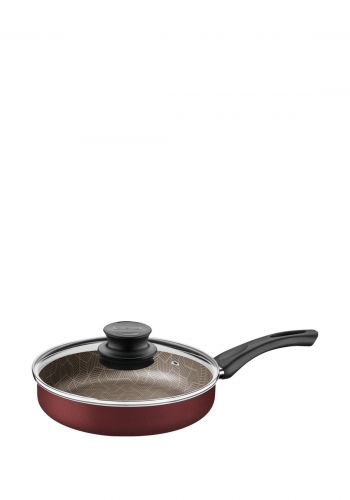 مقلاة بقطر 24 سم مع غطاء زجاجي من ترامونتينا Tramontina 28505/724 Paris Straight Frying Pan 