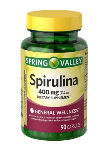 مكمل غذائي 90 كبسولة من سبرنك فالي Spring Valley Spirulina 400mg Dietary Supplement