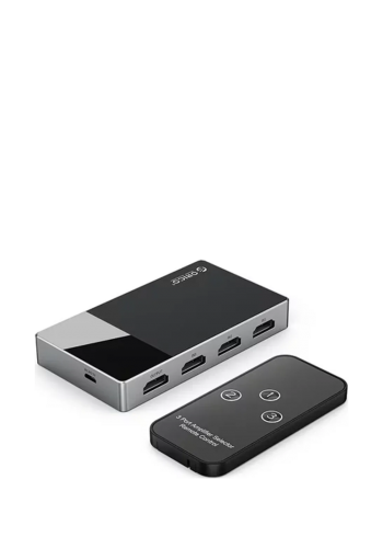 موزع ومحول خارجي مع جهاز تحكم عن بعد من أوريكو Orico HD-3H HDMI Switch 4K HDR 4 Ports، HDMI 2.0 Switcher، 3 in 1 with IR Remote Control 