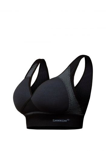 حمالة نسائية بألألوفيرا لدعم الظهر سوداء اللون  من سانكوم Sankom  SAN-071AV Bra